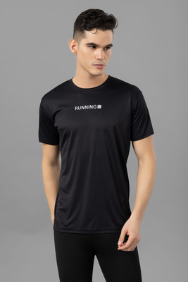 DRIZONE Solid Men Round Neck Black T-Shirt