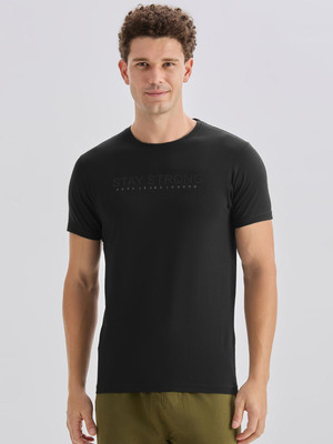 Pepe Jeans Solid Men Round Neck Black T-Shirt