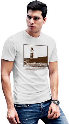 Fighterhero Printed Men Round Neck White T-Shirt