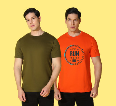 WOOSTRO Typography, Solid Men Round Neck Multicolor T-Shirt