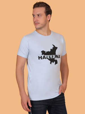 ZULX Printed, Typography Men Round Neck White T-Shirt