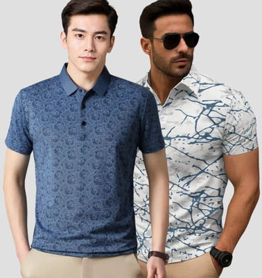 Belive in Yourself Printed Men Polo Neck Multicolor T-Shirt
