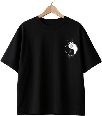 Buddy Collection Graphic Print Men Round Neck Black T-Shirt