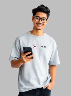 UrGear Printed Men Round Neck White T-Shirt