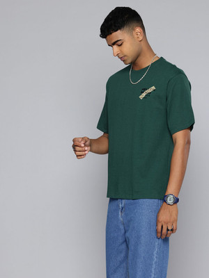 R.Code by The Roadster Life Co. Printed Men Round Neck Dark Green T-Shirt