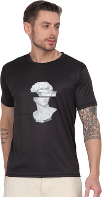 SENORITA COLLECTION Printed Men Round Neck Black T-Shirt
