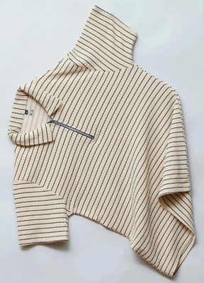 Ptvize Striped Men Zip Neck Multicolor T-Shirt