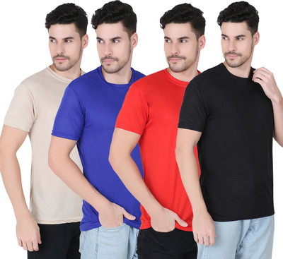 ARG FASHIONS Solid Men Round Neck Green, Blue, Red, Black T-Shirt