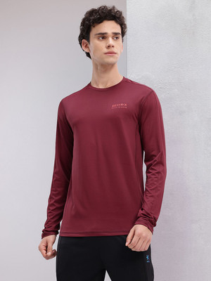 HRX by Hrithik Roshan Solid Men Round Neck Brown T-Shirt