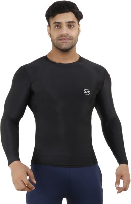 Sportinger Solid Men Round Neck Black T-Shirt