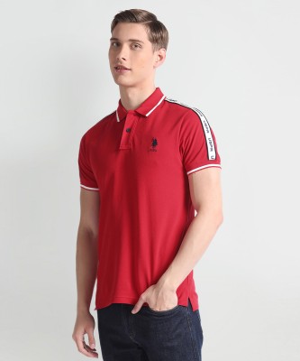 U.S. POLO ASSN. Solid Men Polo Neck Red T-Shirt