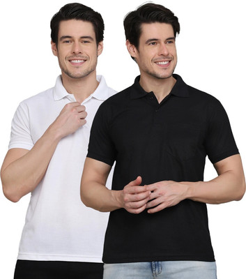 Lakshya Fashions Solid Men Polo Neck Multicolor T-Shirt