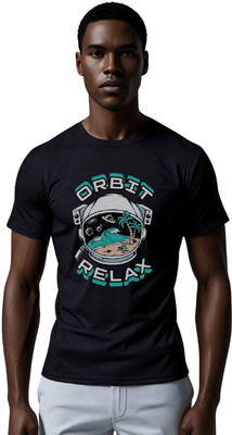 Millionemotions Printed Men Round Neck Black T-Shirt