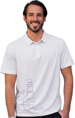 Fighterheero Printed Men Polo Neck White T-Shirt