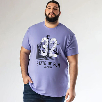Toodlplus Typography Men Round Neck Purple T-Shirt