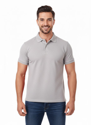 Yualin Creation Solid Men Grey T-Shirt