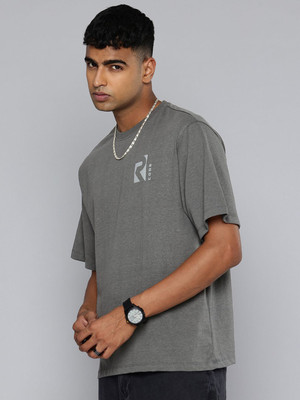 R.Code by The Roadster Life Co. Solid Men Round Neck Multicolor T-Shirt