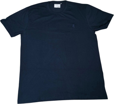 faizan fashion Solid Men Round Neck Blue T-Shirt