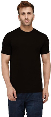 FDN Solid Men Round Neck Black T-Shirt