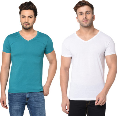 Adorbs Trend Solid Men V Neck Multicolor T-Shirt