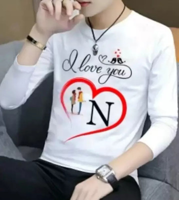 RUKMI Printed, Typography Men Round Neck White T-Shirt