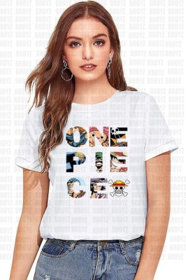 Broyz Printed, Typography Women Round Neck White T-Shirt