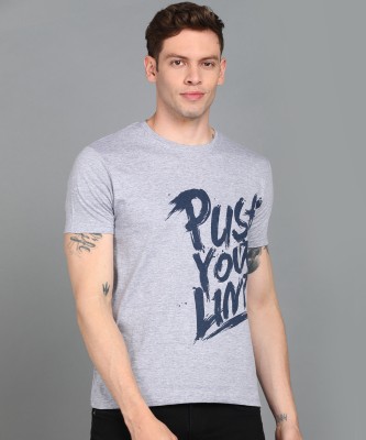 Urbano Fashion Typography Men Round Neck Grey T-Shirt