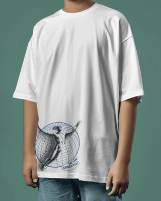 Mammoth Streetwears Printed Men Round Neck White T-Shirt
