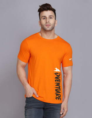 MINISTRY OF FRIENDS Printed Men Round Neck Orange T-Shirt