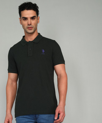 U.S. POLO ASSN. Solid Men Polo Neck Light Green T-Shirt