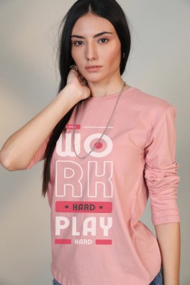 PP Vastram Printed, Typography Women Round Neck Pink T-Shirt