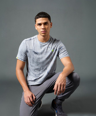 TECHNOSPORT Printed Men Round Neck Grey T-Shirt