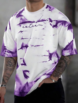 COPEHHI Printed Men Round Neck Purple T-Shirt