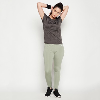 Clovia Solid Women Round Neck Grey T-Shirt