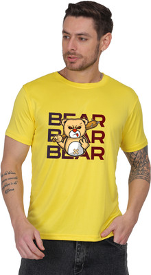 ARTIYAN Graphic Print Men Round Neck Yellow T-Shirt