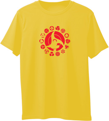 VIRAJ VINTAGE Printed Men Round Neck Yellow T-Shirt