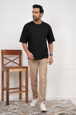 BECLEVER Solid Men Round Neck Black T-Shirt
