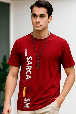 Autna Printed Men Round Neck Red T-Shirt