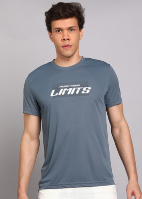 HRX by Hrithik Roshan Printed Men Round Neck Grey T-Shirt