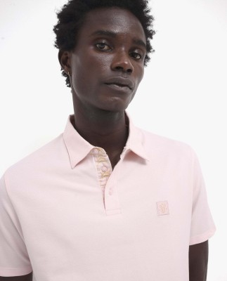 RARE RABBIT Solid Men Polo Neck Pink T-Shirt