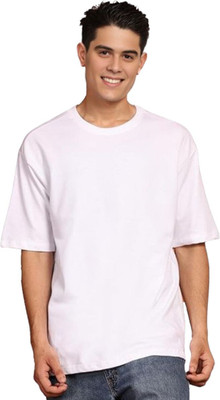 COPEHHI Solid Men Crew Neck White T-Shirt