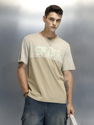 WROGN Printed Men Crew Neck Brown T-Shirt