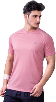 GAMEPOINT Solid Men Round Neck Pink T-Shirt