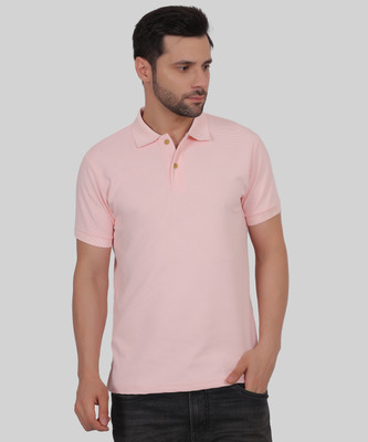 CLUBGREEN Solid Men Polo Neck Pink T-Shirt