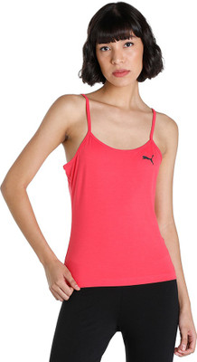 PUMA Solid Women Round Neck Pink T-Shirt
