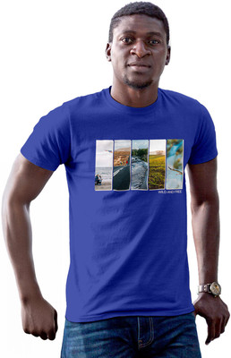 Fighterhero Printed Men Round Neck Blue T-Shirt