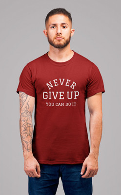 Stylewill Typography Men Round Neck Maroon T-Shirt