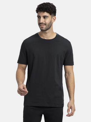 JOCKEY Solid Men Round Neck Black T-Shirt