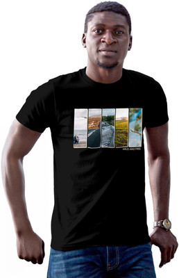 Fighterhero Printed Men Round Neck Black T-Shirt