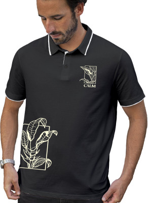 Fighterhero Printed Men Polo Neck Grey T-Shirt